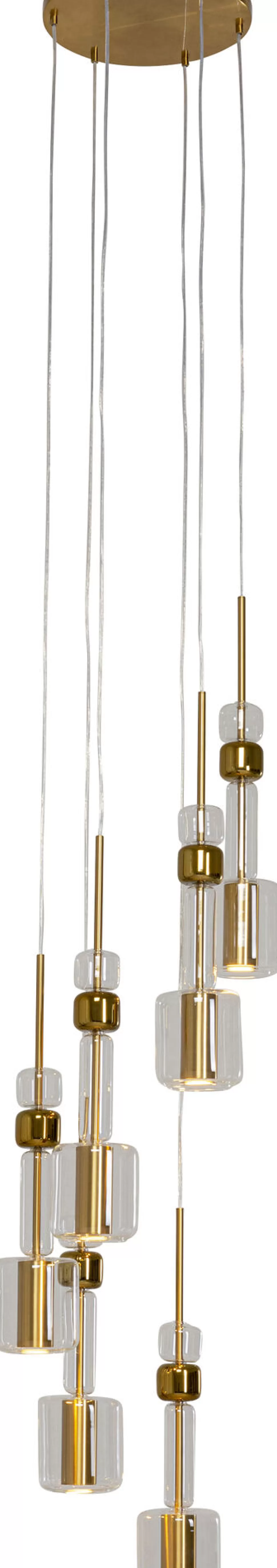 Lampy Wiszące-KARE Design Lampa Wisząca Stal I Szkło Kolor Transparentny I Złoty Ø44x160 Cm