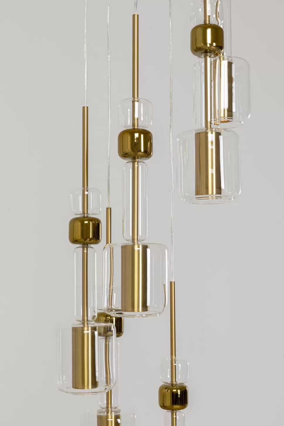 Lampy Wiszące-KARE Design Lampa Wisząca Stal I Szkło Kolor Transparentny I Złoty Ø44x160 Cm