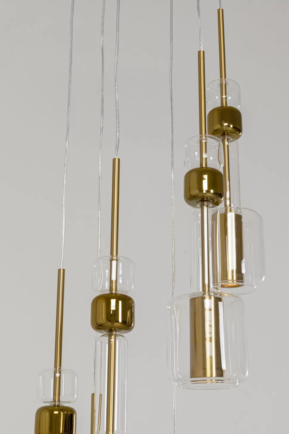 Lampy Wiszące-KARE Design Lampa Wisząca Stal I Szkło Kolor Transparentny I Złoty Ø44x160 Cm
