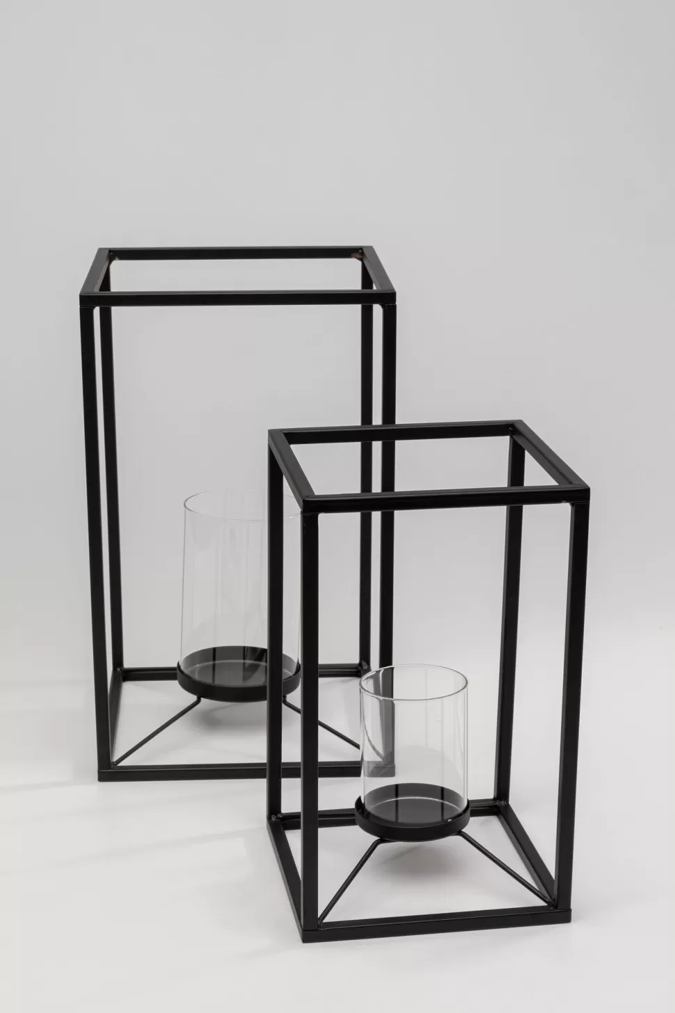 Lampiony I Latarenki-KARE Design Latarenki Czarne Loft Stalowe 2-set
