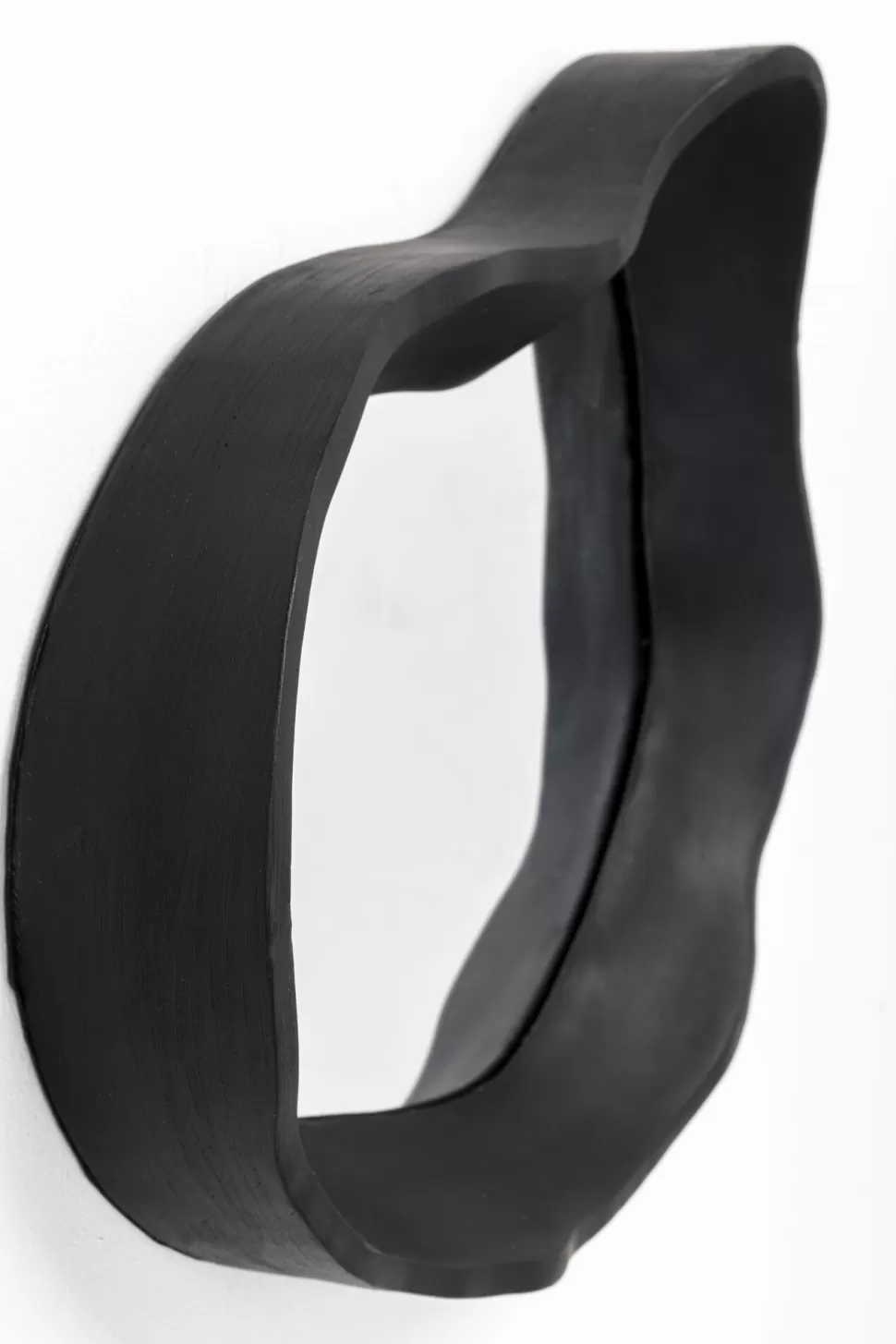 Lustra-KARE Design Lustro ścienne Do Salonu Czarne Asymetryczne 44x32 Cm