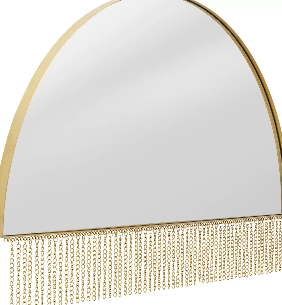Lustra-KARE Design Lustro ścienne Nowoczesne Rama Złota 110x70 Cm Półkole