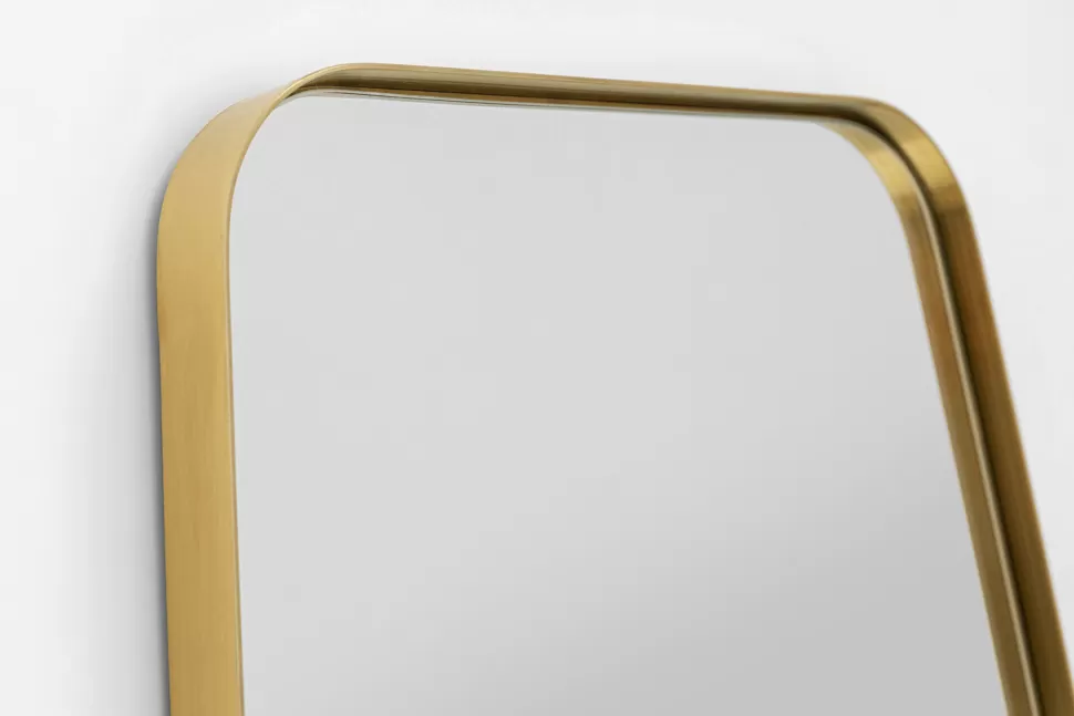 Lustra-KARE Design Lustro ścienne Nowoczesne Rama Złota 40x160 Cm