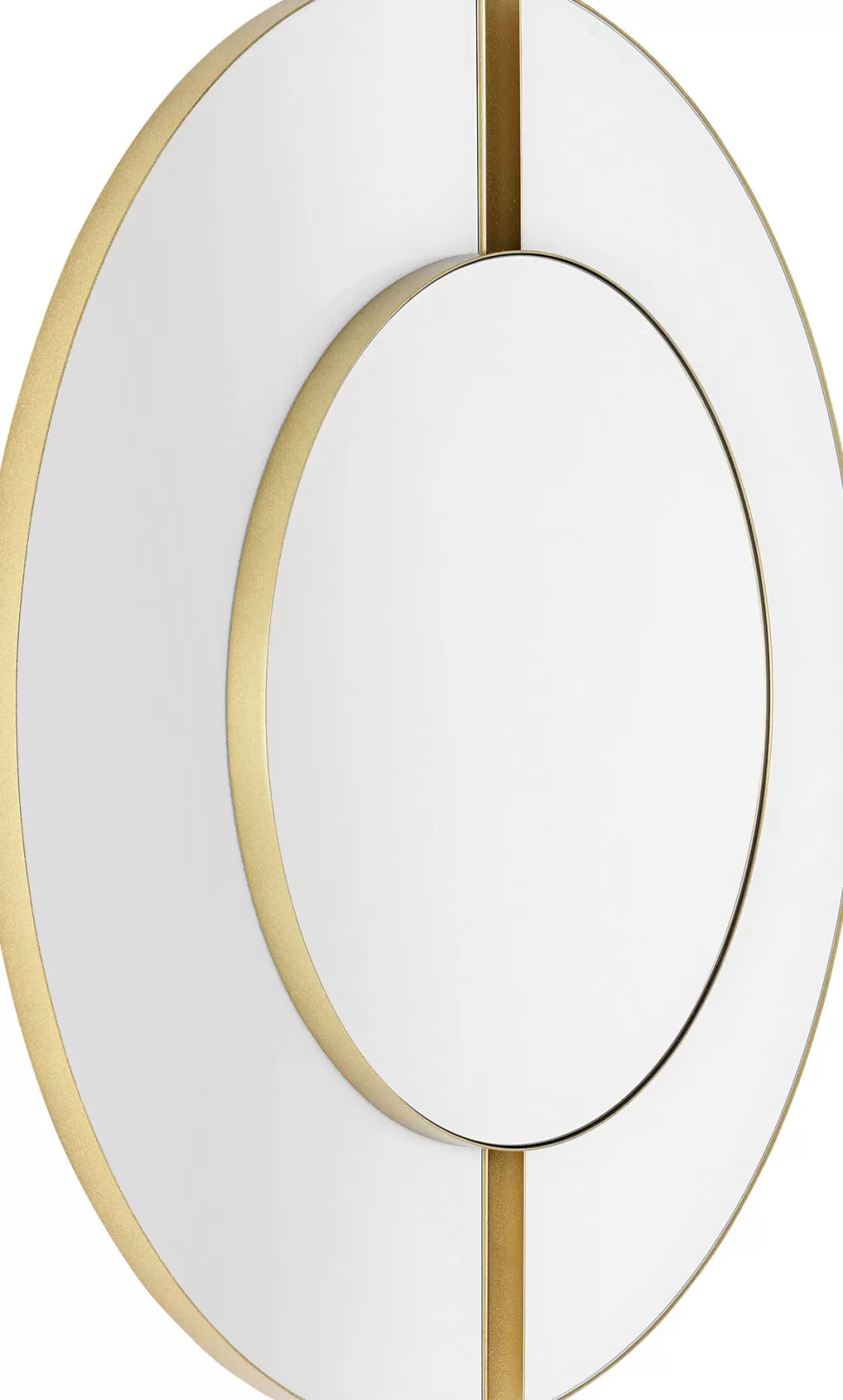 Lustra-KARE Design Lustro ścienne Ze Złotą Stalową Ramą Ø100 Cm