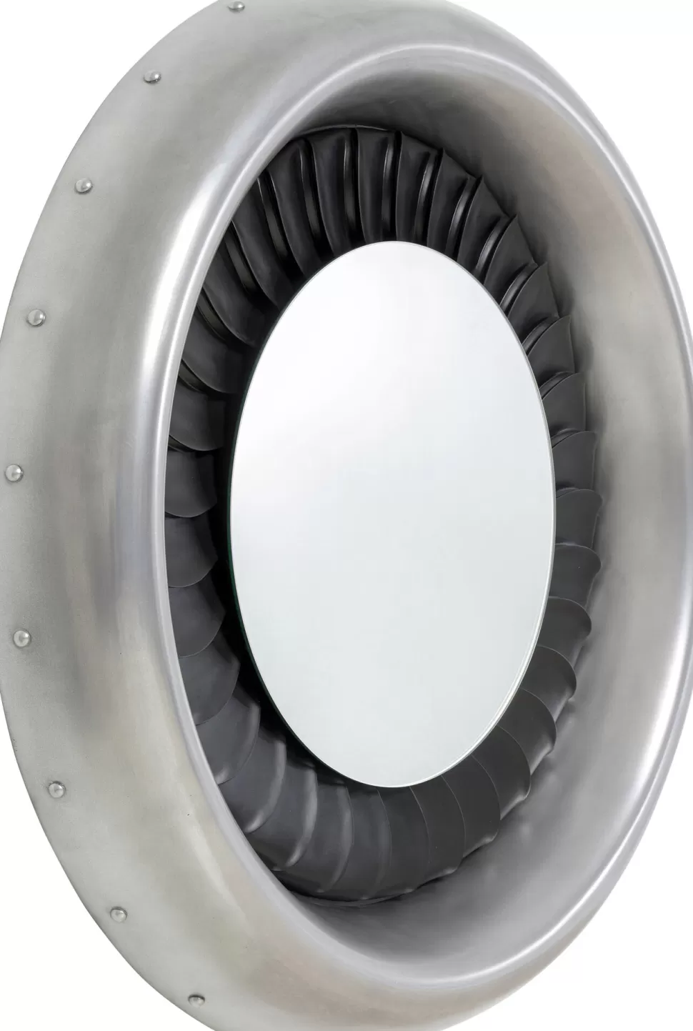 Lustra-KARE Design Lustro Do Salonu Duże Okrągłe Rama Aluminium I Włókno Szklane Ø119 Cm Silnik Odrzutowy