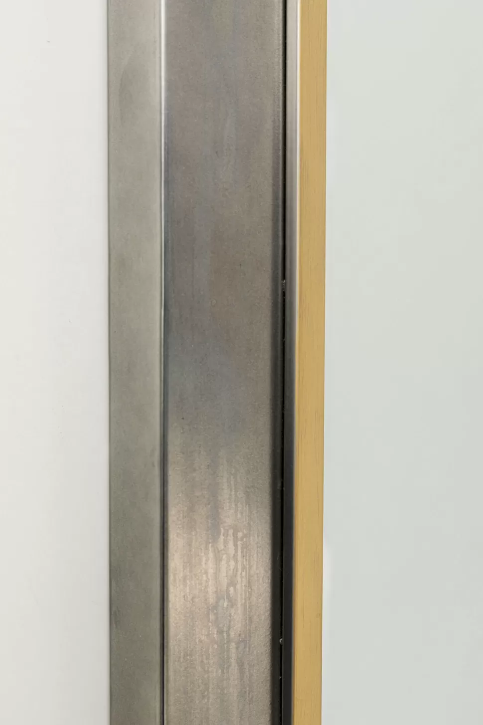 Lustra-KARE Design Lustro Do Salonu Duże Rama Stalowa Srebrno-złota Postarzana 90x180 Cm