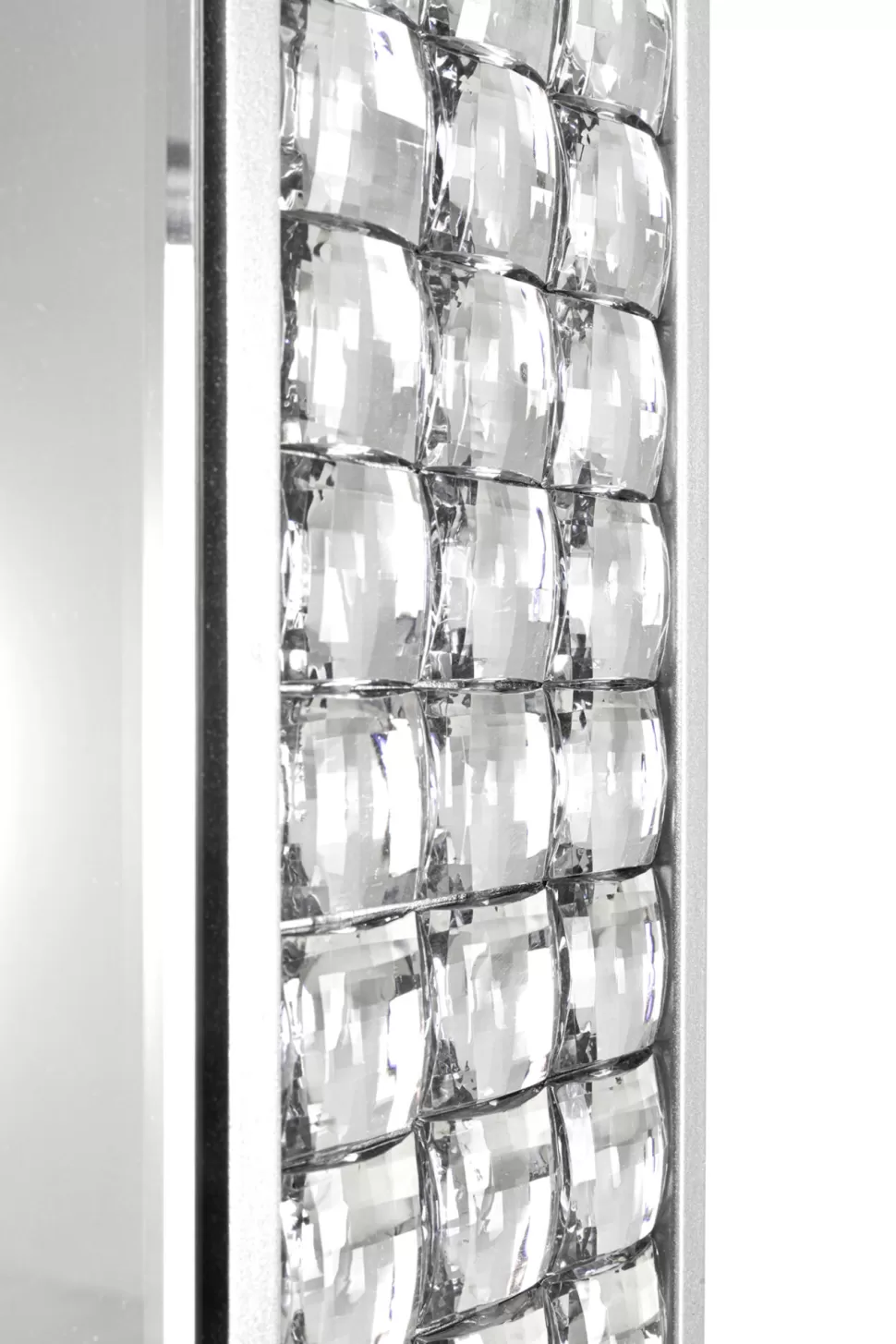 Lustra-KARE Design Lustro Glamour Do Salonu Srebrne Stal I Szkło 80x180 Cm