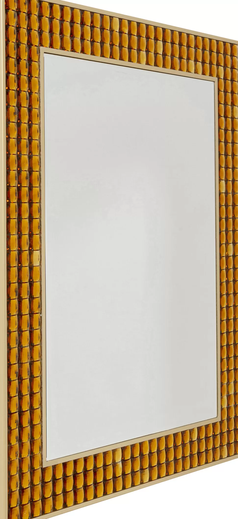 Lustra-KARE Design Lustro Glamour Do Salonu Złote Stal I Szkło 80x100 Cm