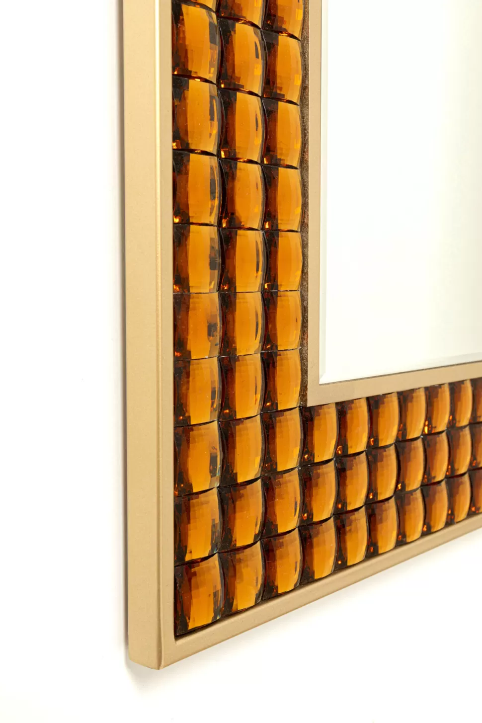 Lustra-KARE Design Lustro Glamour Do Salonu Złote Stal I Szkło 80x100 Cm