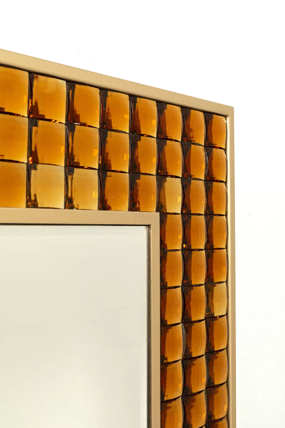 Lustra-KARE Design Lustro Glamour Do Salonu Złote Stal I Szkło 80x100 Cm