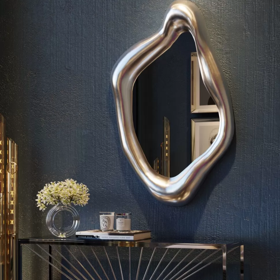 Lustra-KARE Design Lustro Hologram 76x115 Srebrne