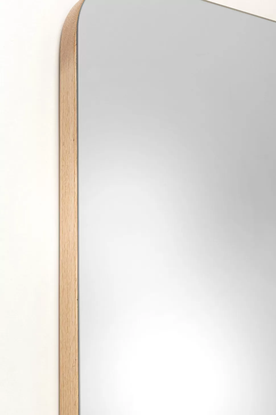Lustra-KARE Design Lustro Prostokątne Do Salonu Rama Naturalna Dębowa 70x200 Cm