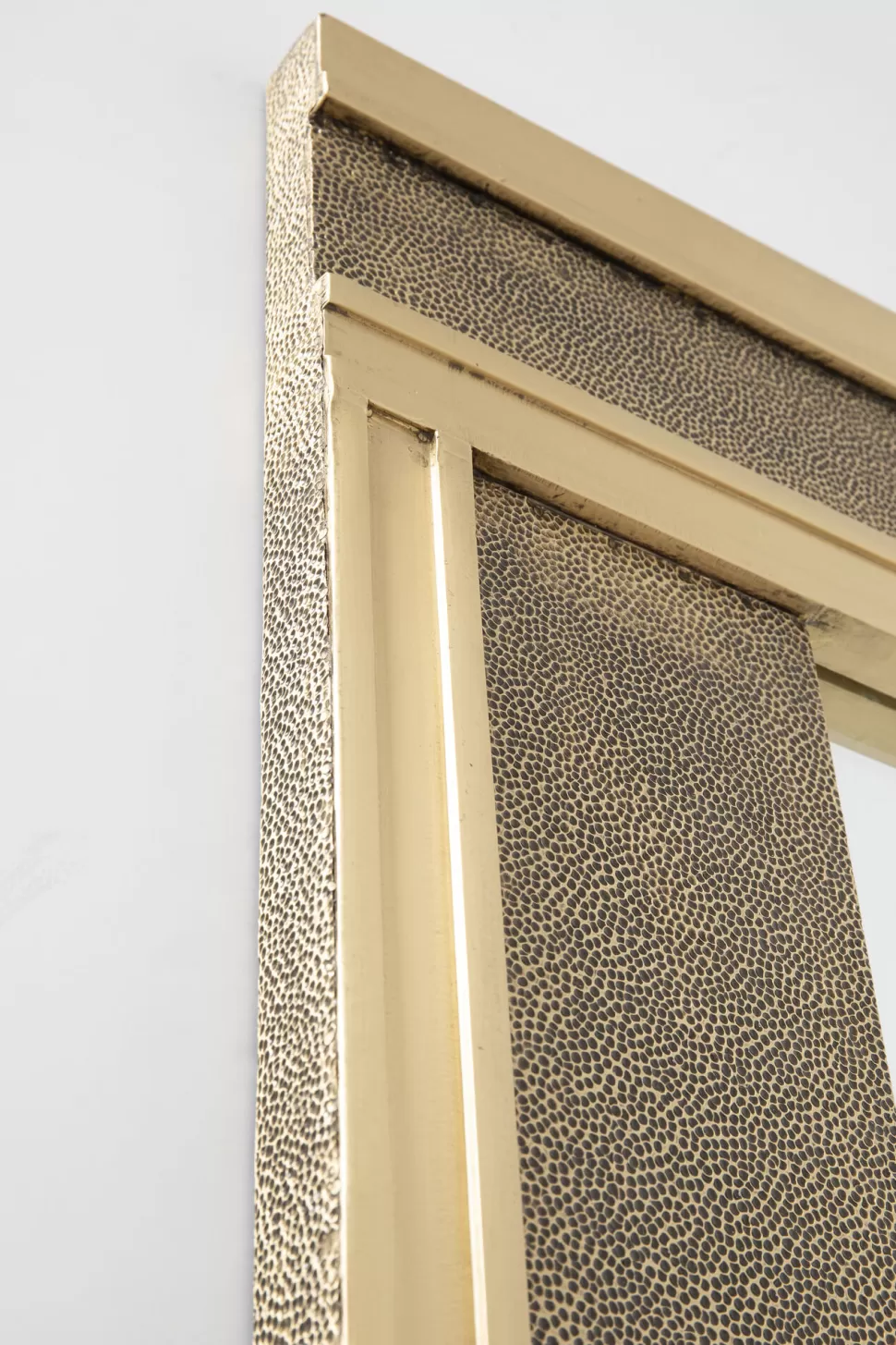 Lustra-KARE Design Lustro Wiszące Duże Złote Prostokątne Ręczne Wykonanie 80x200 Cm