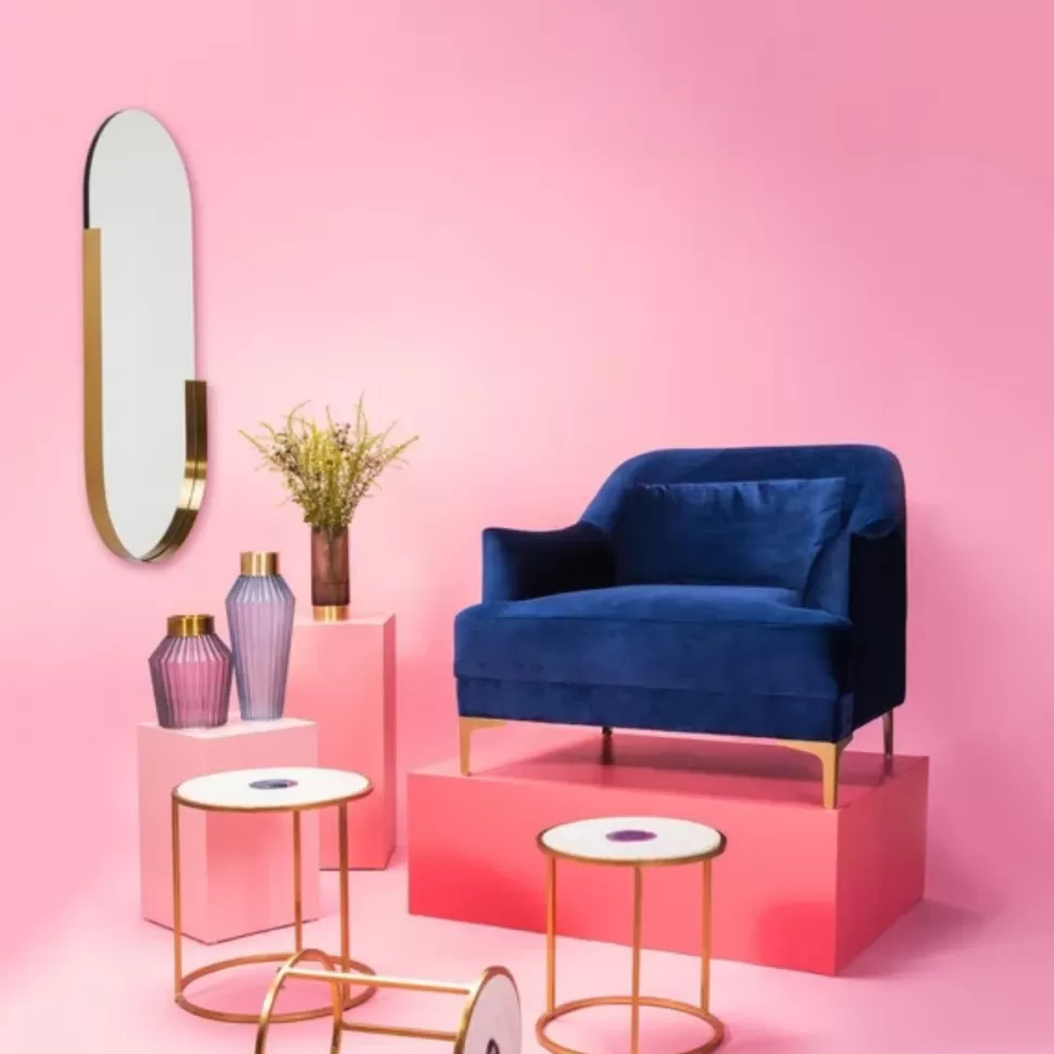 Lustra-KARE Design Lustro Wiszące Hipster Oval 114x50 Cm Złote