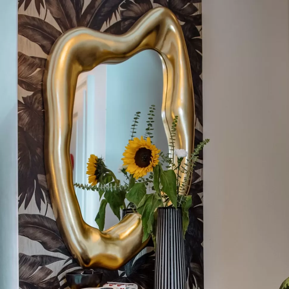 Lustra-KARE Design Lustro Wiszące Hologram 117x68 Cm Złote