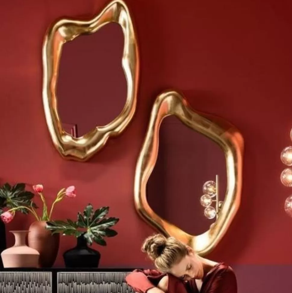 Lustra-KARE Design Lustro Wiszące Hologram 119x76 Cm Złote