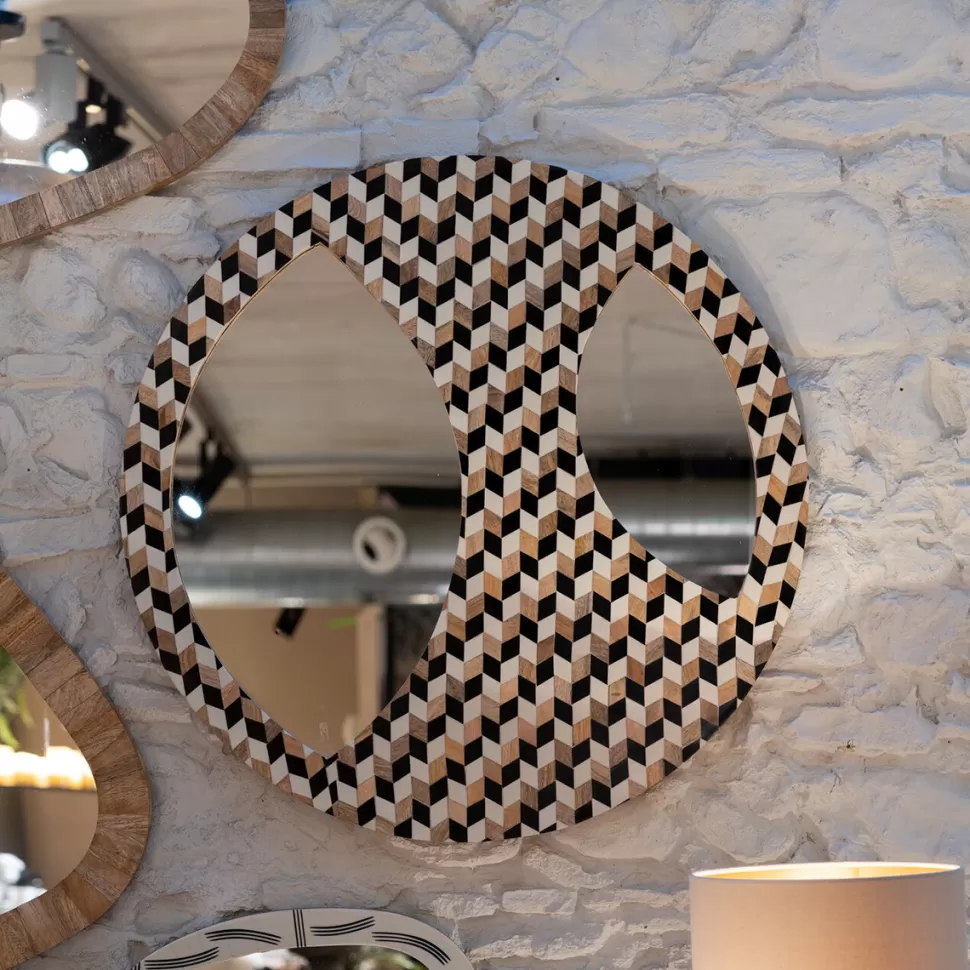 Lustra-KARE Design Lustro Wiszące Okrągłe MDF I żywica Epoksydowa Ø67 Cm