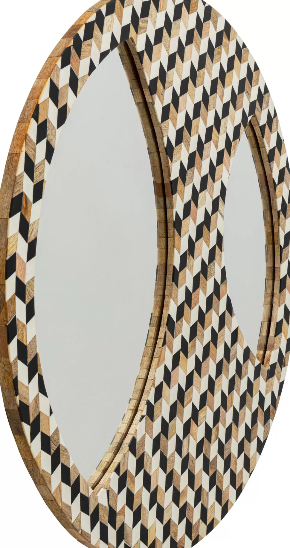 Lustra-KARE Design Lustro Wiszące Okrągłe MDF I żywica Epoksydowa Ø67 Cm