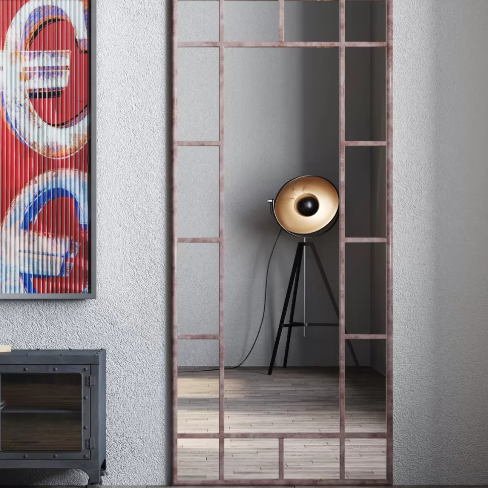 Lustra-KARE Design Lustro Wiszące Window Iron 200x90 Cm Brązowe