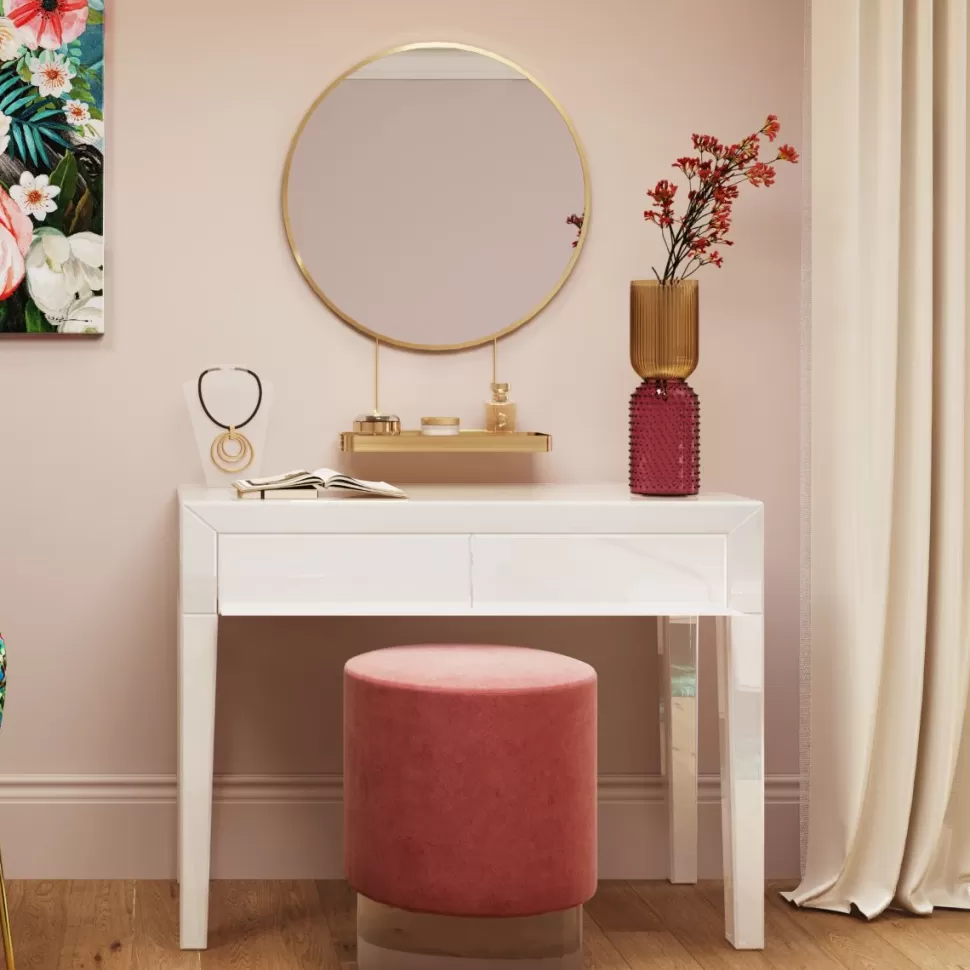 Lustra-KARE Design Lustro Wiszące Z Półką Art ∅60 Cm Złote