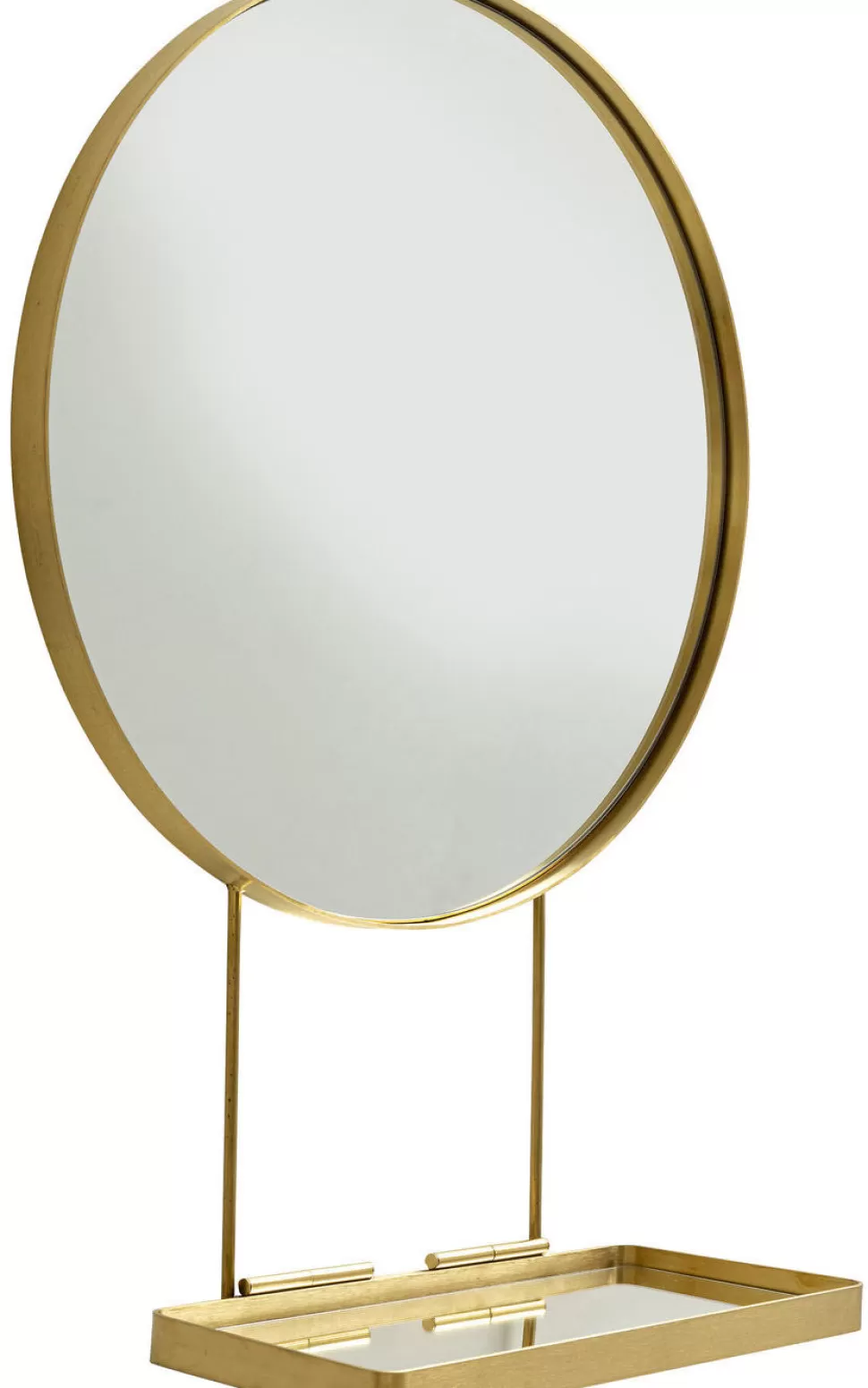 Lustra-KARE Design Lustro Wiszące Z Półką Art ∅60 Cm Złote