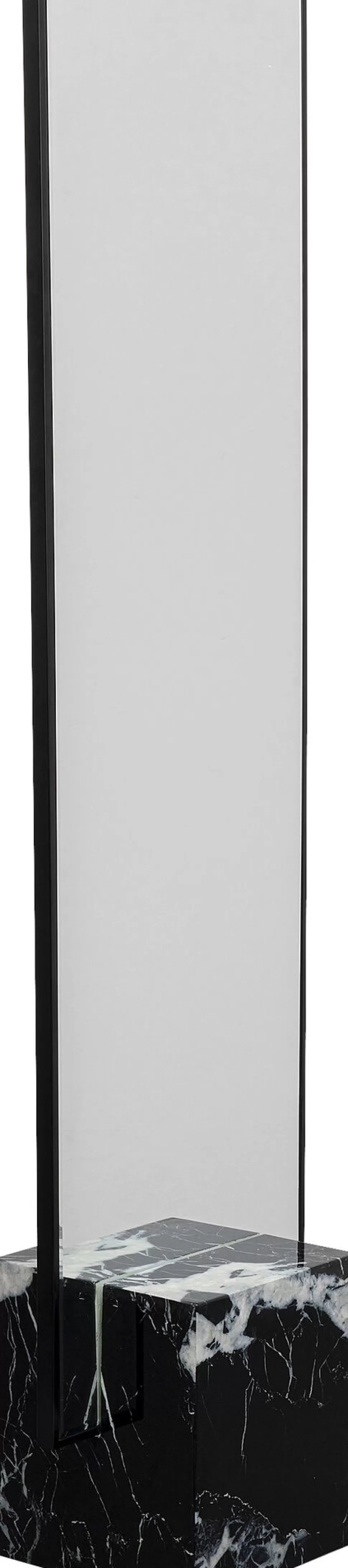 Lustra-KARE Design Lustro Z Czarną Ramą 46x180 Cm Podstawa Z Marmuru