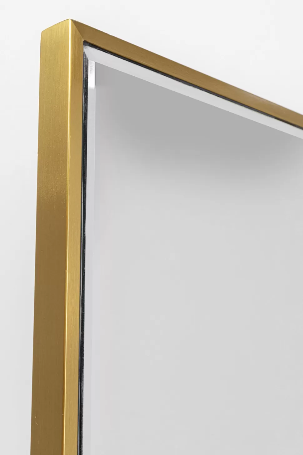 Lustra-KARE Design Lustro Ze Złotą Ramą 46x180 Cm Podstawa Z Marmuru Biała