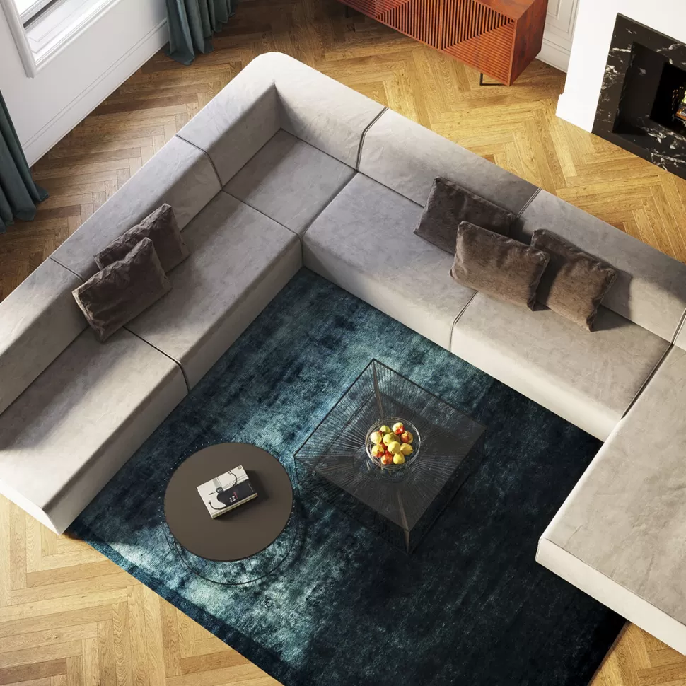 Narożniki-KARE Design Narożnik Duży W Kształcie U Modułowy Szary 418x340 Cm