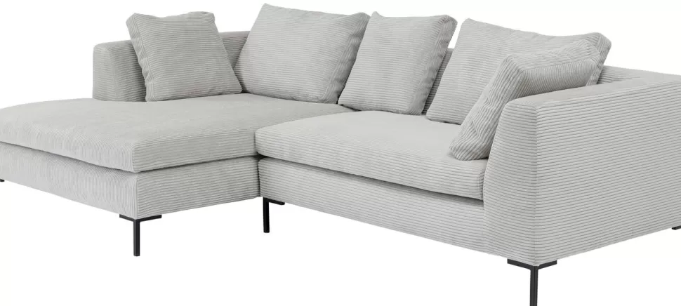 Narożniki-KARE Design Narożnik Gianni Cord 290x167 Cm Szary Lewy