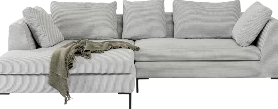 Narożniki-KARE Design Narożnik Gianni Cord 290x167 Cm Szary Lewy