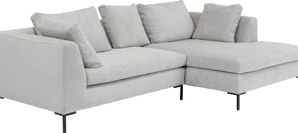 Narożniki-KARE Design Narożnik Gianni Cord 290x167 Cm Szary Prawy
