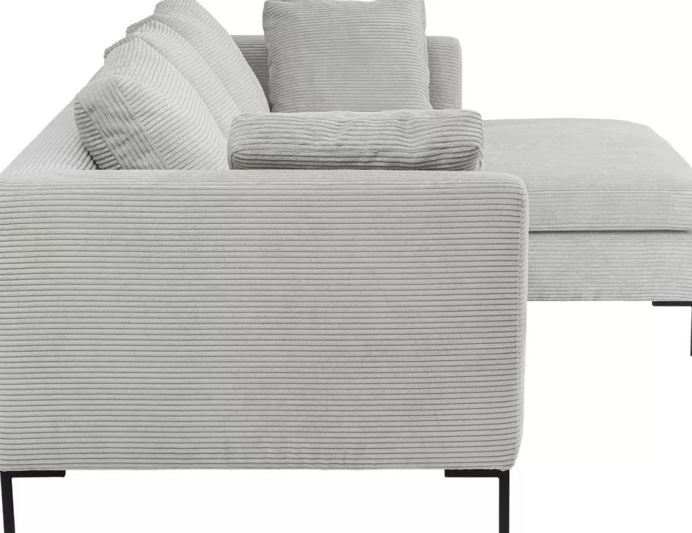Narożniki-KARE Design Narożnik Gianni Cord 290x167 Cm Szary Prawy