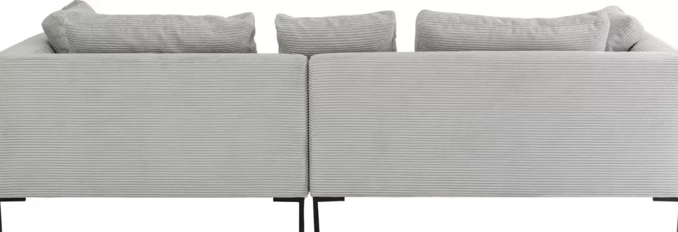 Narożniki-KARE Design Narożnik Gianni Cord 290x167 Cm Szary Prawy
