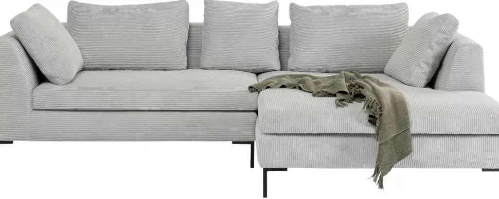 Narożniki-KARE Design Narożnik Gianni Cord 290x167 Cm Szary Prawy