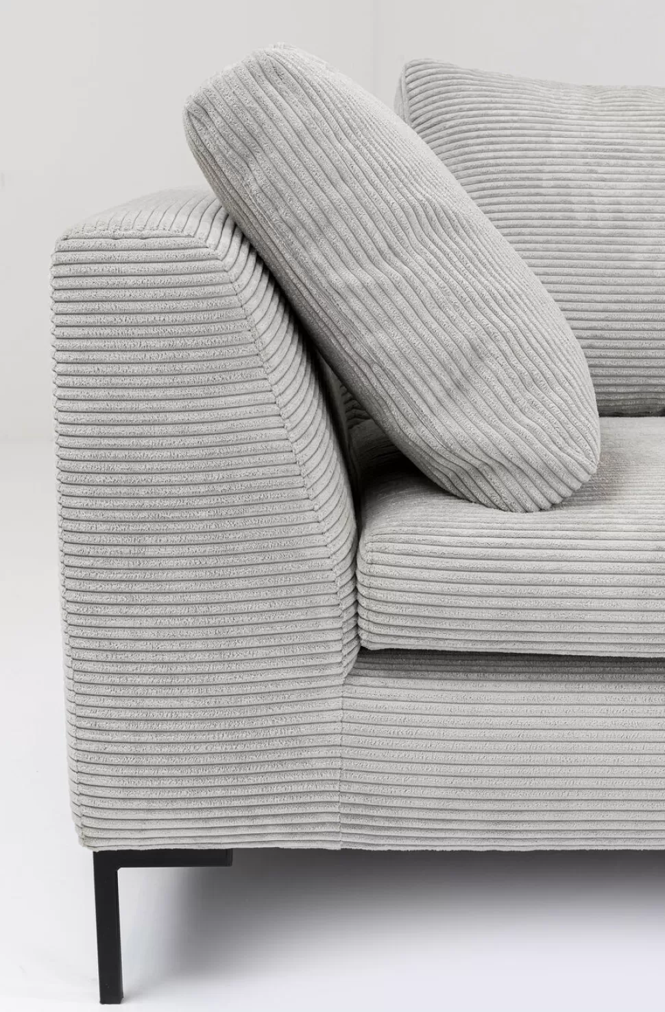 Narożniki-KARE Design Narożnik Gianni Cord 290x167 Cm Szary Prawy