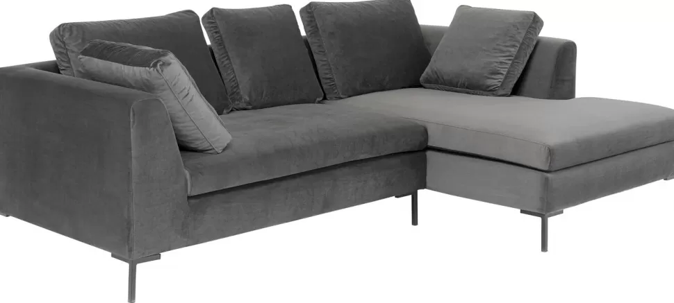 Narożniki-KARE Design Narożnik Gianni Small Velvet 270x167 Cm Szary Prawy