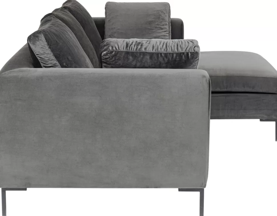 Narożniki-KARE Design Narożnik Gianni Small Velvet 270x167 Cm Szary Prawy