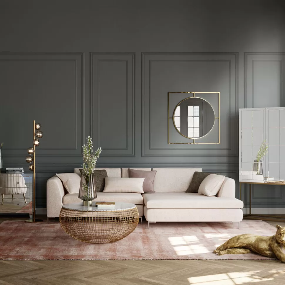 Narożniki-KARE Design Narożnik Gianni Velvet 290x167 Cm Kremowy Prawy