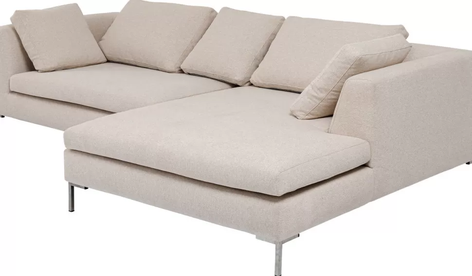 Narożniki-KARE Design Narożnik Gianni Velvet 290x167 Cm Kremowy Prawy