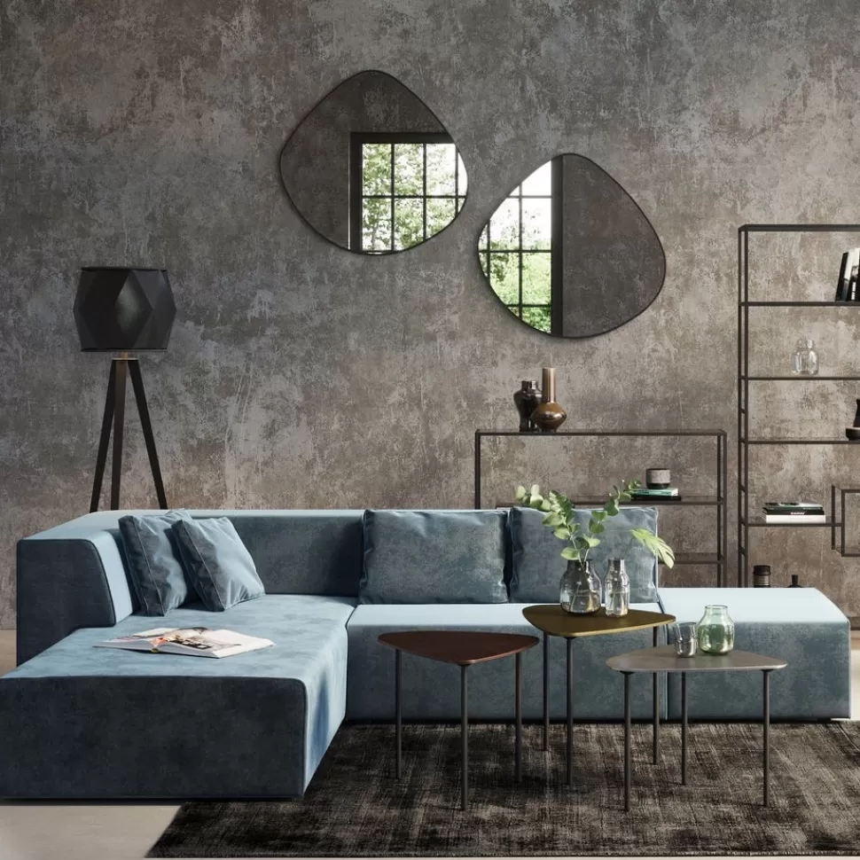 Narożniki-KARE Design Narożnik Infinity Velvet 306x182 Cm Niebieski Lewy