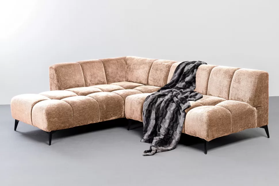 Narożniki-KARE Design Narożnik Lewy Kremowy Nogi Czarne 250x200 Cm