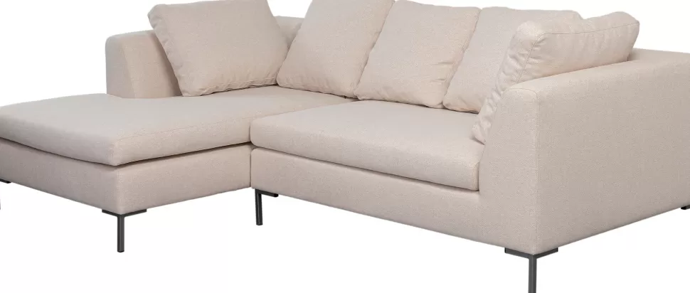 Narożniki-KARE Design Narożnik Lewy W Kolorze Kremowym Nogi Stalowe 250x167 Cm