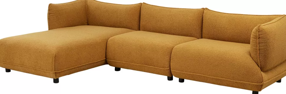 Narożniki-KARE Design Narożnik Lewy W Kolorze żółtym Tkanina Pluszowa 302x160 Cm