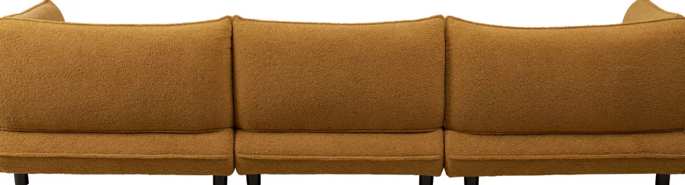 Narożniki-KARE Design Narożnik Lewy W Kolorze żółtym Tkanina Pluszowa 302x160 Cm