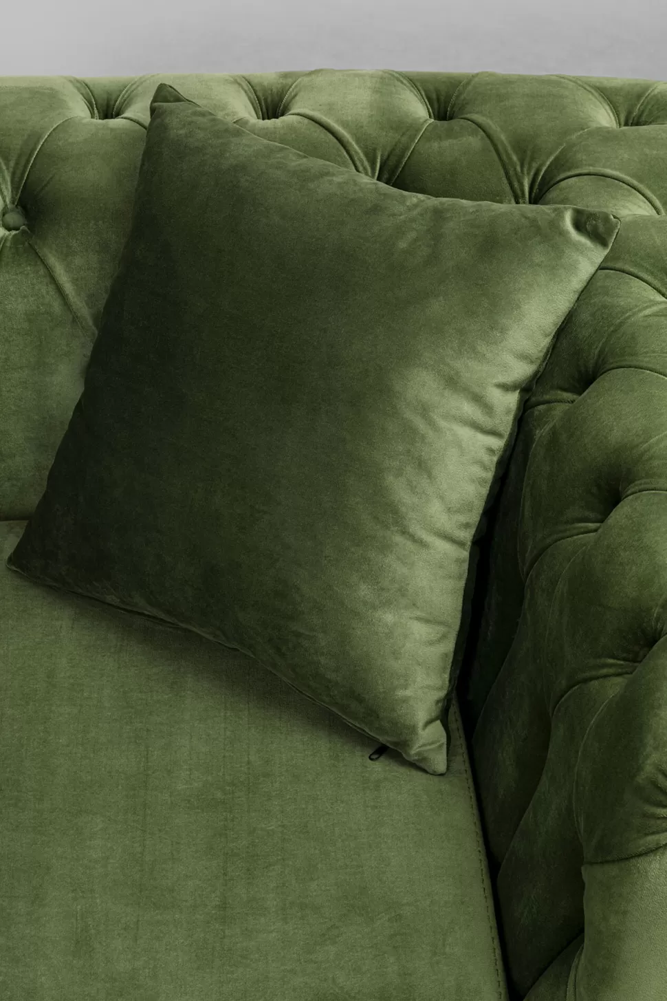 Narożniki-KARE Design Narożnik Lewy Welurowy Pikowany Zielony Glamour 240x180 Cm Nogi Złote