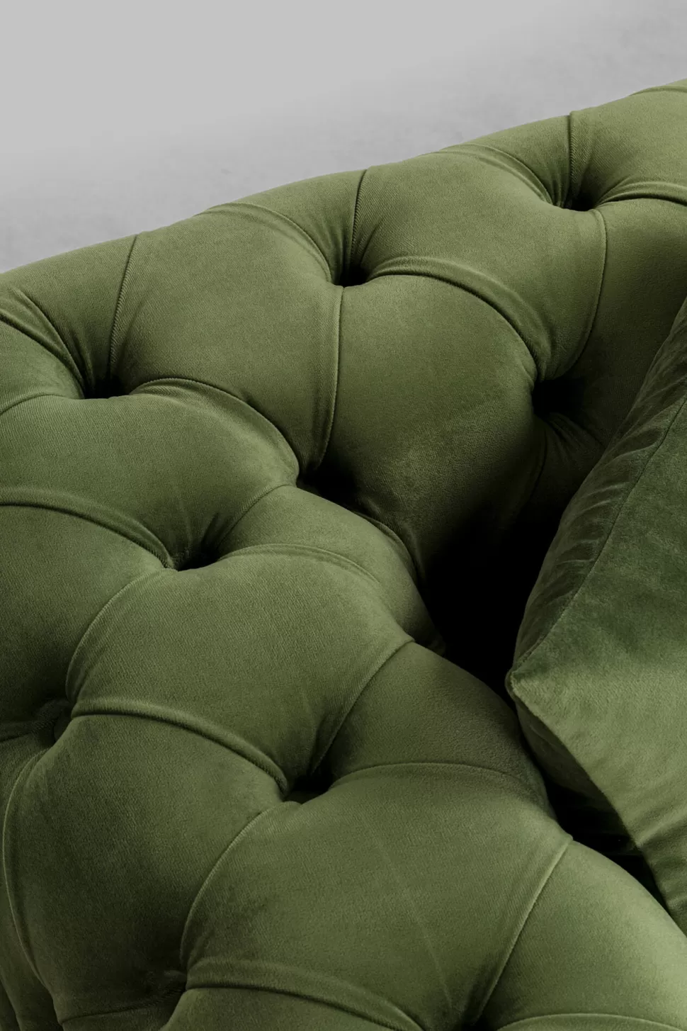 Narożniki-KARE Design Narożnik Lewy Welurowy Pikowany Zielony Glamour 240x180 Cm Nogi Złote