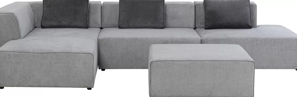 Narożniki-KARE Design Narożnik Modułowy Duży Szary Lewy 357x182 Cm
