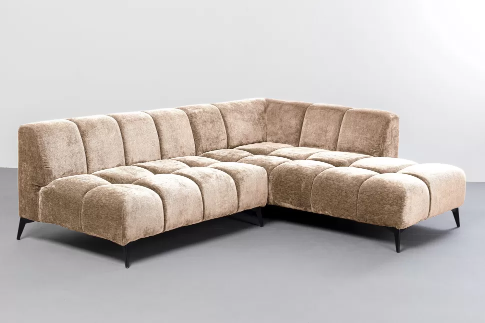 Narożniki-KARE Design Narożnik Prawy Kremowy Nogi Czarne 250x200 Cm