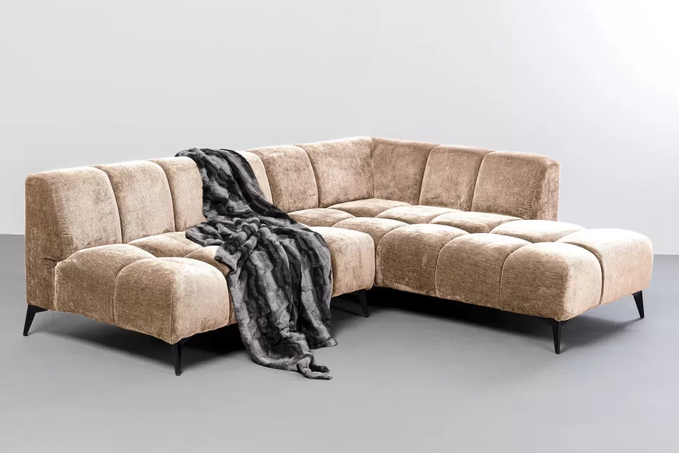 Narożniki-KARE Design Narożnik Prawy Kremowy Nogi Czarne 250x200 Cm