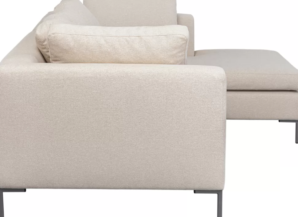 Narożniki-KARE Design Narożnik Prawy W Kolorze Kremowym Nogi Stalowe 250x167 Cm